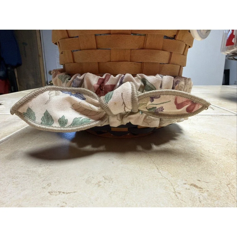 Longaberger Botanical Stone Leaf Fabric Bow Medium Garter